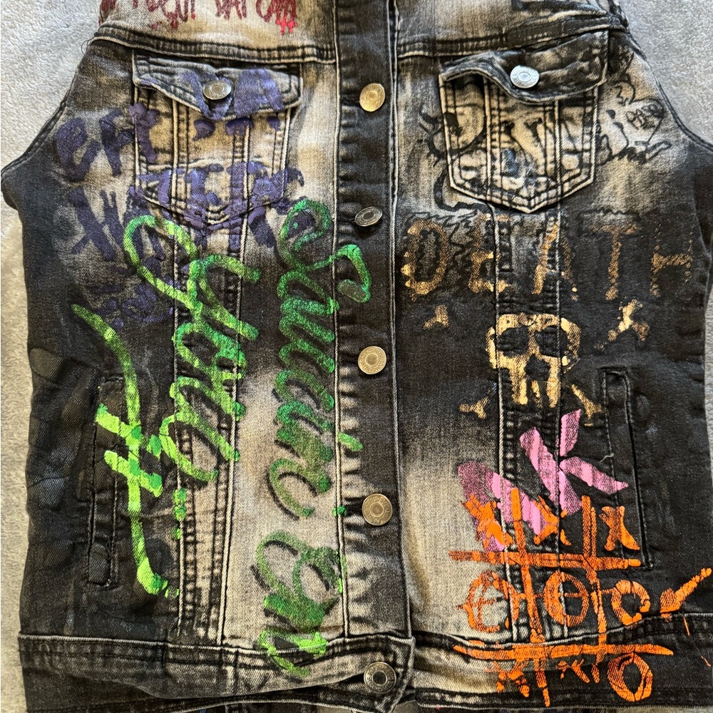 Graffiti Style Denim Jacket
